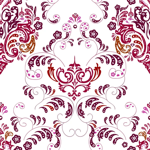 Seamless Vintage Pattern Red Colors Colorfil Background Vector — Stock Vector
