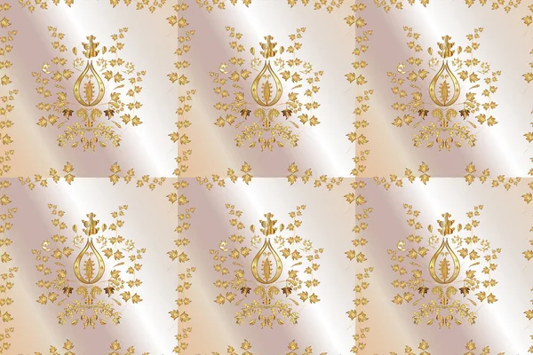 Seamless pattern with golden vintage golden elements — Stock Photo, Image