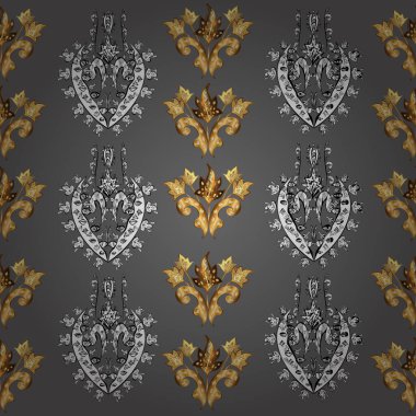 Renkli arkaplanda ilginç karalamalar olan kusursuz desen. Vektör illüstrasyonu.