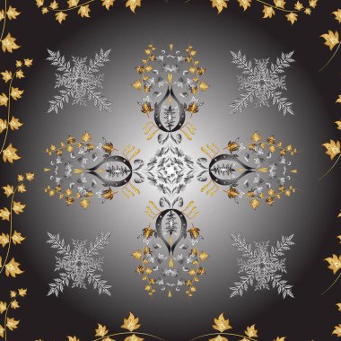 Renkli arkaplanda ilginç karalamalar olan kusursuz desen. Vektör illüstrasyonu.