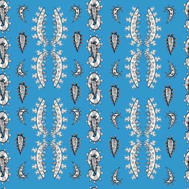 Renkli arkaplanda ilginç karalamalar olan kusursuz desen. Raster illüstrasyonu.