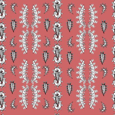 Renkli arkaplanda ilginç karalamalar olan kusursuz desen. Raster illüstrasyonu.