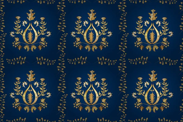 Seamless Pattern Golden Vintagee Lements — Stock Photo, Image