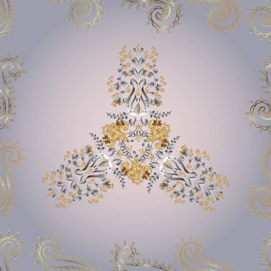 Renkli arkaplanda ilginç karalamalar olan kusursuz desen. Vektör illüstrasyonu.