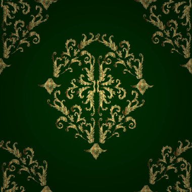 Renkli arkaplanda ilginç karalamalar olan kusursuz desen. Vektör illüstrasyonu.