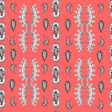 Renkli arkaplanda ilginç karalamalar olan kusursuz desen. Raster illüstrasyonu.