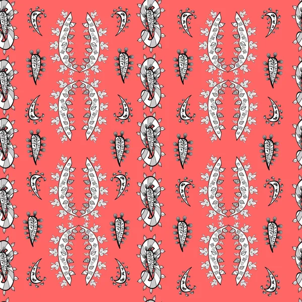 Renkli arkaplanda ilginç karalamalar olan kusursuz desen. Raster illüstrasyonu.