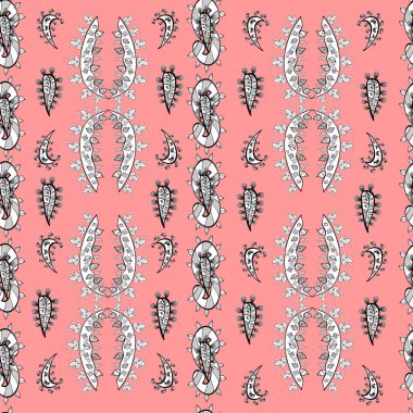 Renkli arkaplanda ilginç karalamalar olan kusursuz desen. Vektör illüstrasyonu.