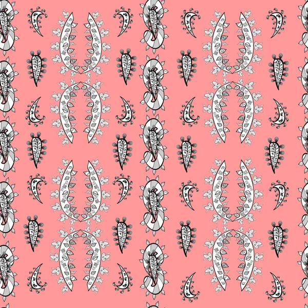 Renkli arkaplanda ilginç karalamalar olan kusursuz desen. Vektör illüstrasyonu.