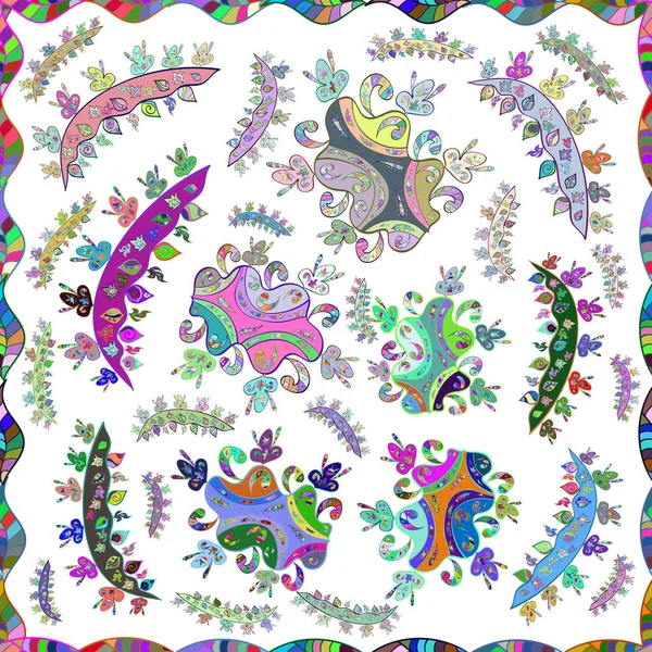 Patrón Sin Costuras Con Garabatos Interesantes Fondo Colorfil Ilustración Vectorial — Archivo Imágenes Vectoriales