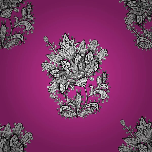 Motif Sans Couture Avec Des Fleurs Blanches Gribouillis Sur Fond — Image vectorielle