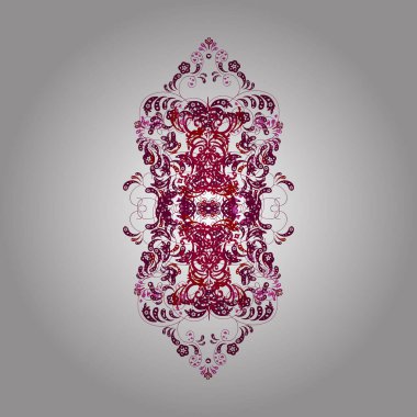 Beyaz arka planda çiçekli kırmızı kar tanesi. Vektör.