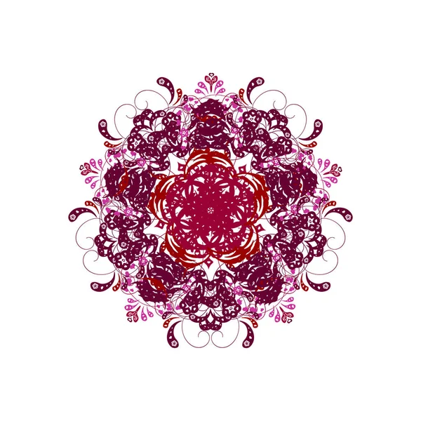 白色背景上的红色雪花 有花卉元素 — 图库矢量图片