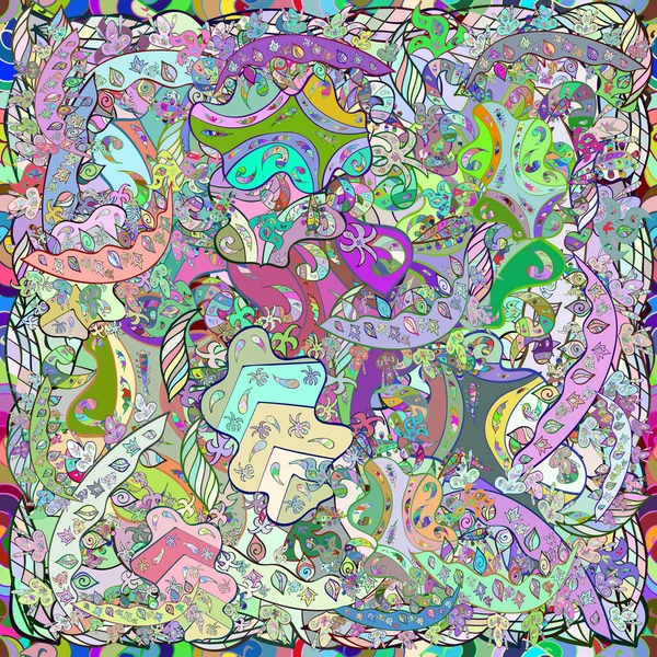 Απρόσκοπτη Μοτίβο Ενδιαφέρουσες Μουντζούρες Φόντο Colorfil Εικονογράφηση Διανύσματος — Διανυσματικό Αρχείο