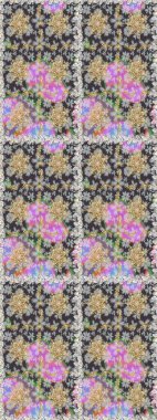 Gri renklerde, altın elementlerle kusursuz desen. Kusursuz klasik raster altın desenli. Geleneksel oryantasyon süsü. Raster illüstrasyonu. Klasik vintage arkaplan.