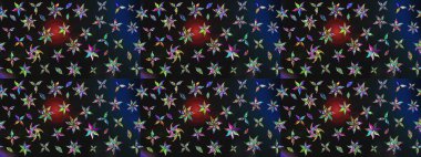 Renkli etnik çiçeklerle süslenmiş zarif bir eskiz şekli. Raster Çiçek İllüstrasyonu güzel tekstil..