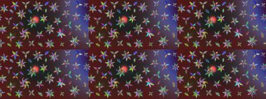 Küçük çiçekteki sevimli çiçek deseni. Raster deseni. Nazikçe, renkli yaz çiçekleri. Raster illüstrasyonu.