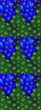 Tropik çiçek desenleri. Raster illüstrasyonu. Renkli çiçekler.