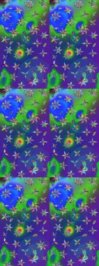 Fantezi çiçekli eskiz deseni, doğal duvar kağıdı, çiçek desenli kıvrım çizimi. Paisley el çizimi elementler. Ev dekoru.