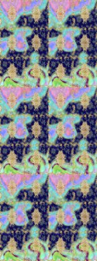 Raster illüstrasyonu. Çizim altın desenli bukleler. Doğu tarzı arabesk. Raster altın desen. Altın elementli mavi renkler.