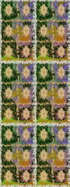 Çiçek deseni. Duvar kâğıdı barok, İspanyol kumaşı. Kusursuz raster arka plan. Kahverengi ve bej renklerde altın elementler. Şekil grafik deseni.