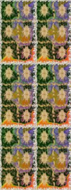 Çiçek deseni. Duvar kâğıdı barok, İspanyol kumaşı. Kusursuz raster arka plan. Kahverengi ve bej renklerde altın elementler. Şekil grafik deseni.