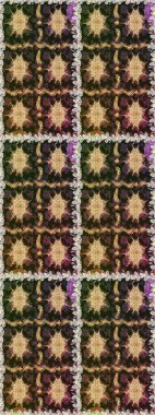 Çiçek deseni. Duvar kâğıdı barok, İspanyol kumaşı. Kusursuz raster arka plan. Kahverengi ve bej renklerde altın elementler. Şekil grafik deseni.