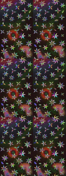 Renkli çiçek desenli çizim. Suluboya tarzında renkler üzerine çiçekler.