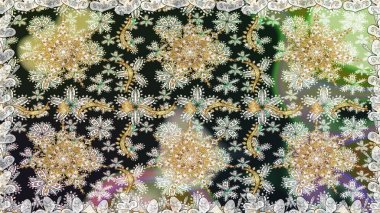 Gri ve nötr renklerde altın desenli altın elementler. Noel, kar tanesi, yeni yıl. Gri ve nötr renklerde altın elementlerle kusursuz klasik desen.