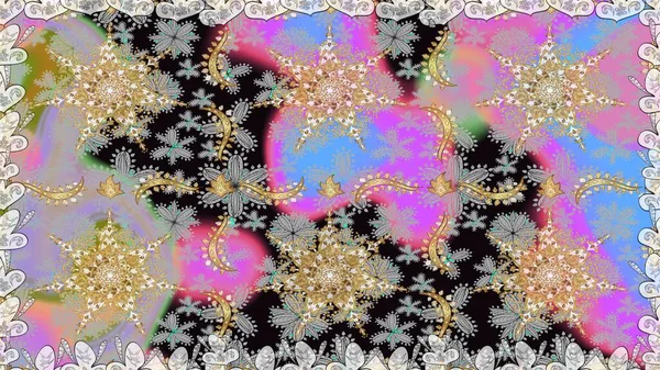 Klasik raster şablonu. Gri, nötr ve altın desenli. Tekrarlayan ögelerle kusursuz soyut arkaplan.