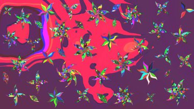 Modern, mor ve pembe raster arka plan duvar kâğıdı çizgileri, desenli desenli desenli çiçekler, çiçekli süslemeler. Çiçekli el çizimi çizimi deseni.