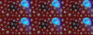 Kırmızı ve kahverengi renkte çiçekler. Çizim çiçek deseni duvar kâğıdı olarak kullanılabilir. Raster illüstrasyonu.