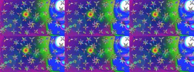 Mavi ve mor renkli çiçekler. Düz Çiçek Elementleri Tasarım Raster illüstrasyonu. Renkli Bahar Teması eskiz kalıbı. Çiçek eskiz kalıbı geçmişi.