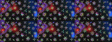 Raster illüstrasyonundaki çiçek desenli çizim. Suluboya tarzında gri ve mavi renkte çiçekler.