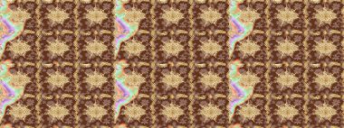 Doğu tarzında klasik tasarım öğesi. Süslü dantel iz sürücü. Çiçek süslemeli Raster eskiz deseni. Duvar kâğıdı için altın süslü bir illüstrasyon. Kahverengi renkler üzerine geleneksel Arapça dekor.