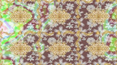 Senin tasarımın için, duvar kağıdı. Tarafsız renklerde altın çiçekli eskiz deseni. Altın renkli çizim çizimi. Raster geometrik arkaplanı.