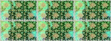 Klasik Raster Golden. Çiçek süsü kumaş deseni, cam, çiçek desenli metal altın elementli yeşil renkte.