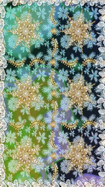 Barok tarzında kusursuz bir doğulu süsü. Tarafsız renklerde ve altın elementlerle geleneksel klasik altın raster deseni.