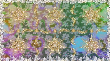 Klasik raster şablonu. Tekrarlayan elementlerle kusursuz soyut arkaplan. Tarafsız ve altın desenli.