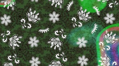 Düz Çiçek Elementleri Tasarımı. Sevimli çiçek raster deseni. Sketch Colour Spring Theme eskiz kalıbı. Yeşil ve gri renkte çiçekler.