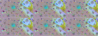 Tarafsız ve gri renklerde çiçekler. Sevimli çiçek raster deseni. Renkli Bahar Teması eskiz kalıbı. Düz Çiçek Elementleri Tasarımı.