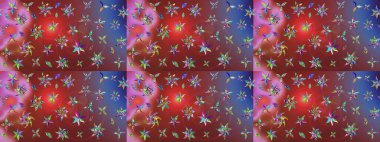 Eski usul küçük çiçekli şirin bir eskiz deseni. Moda arka planında parlak buketler. Kumaş, duvar kağıdı ve kağıt üzerine baskı yapmak için gelişen arka plan. Raster illüstrasyonu.