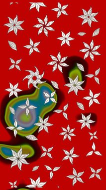 Çiçekler suluboya eskiz deseni. Raster Stili kumaş deseni.