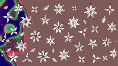 Kahverengi ve nötr renklerde yaprakları olan yabani çiçekler. Suluboya, elle çizilmiş. Eskiz arkaplan modeli. Raster illüstrasyonu.