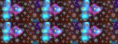 Küçük çiçekteki sevimli çiçek deseni. Robot resim. Raster illüstrasyonu.