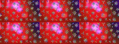 El çizimi. Raster illüstrasyonu. Çiçekli, yapraklı, çiçek desenli çizim..