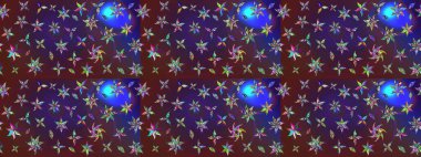 Hediye ambalaj kağıdı, tebrik kartları, posterler ve pankart tasarımı. Raster düz çiçek çizim deseni. Mor ve mor renkte çiçekler.