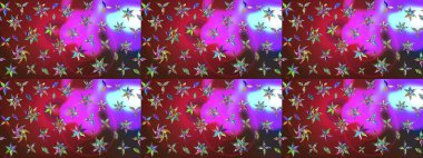 Hediye ambalaj kağıdı, tebrik kartları, posterler ve pankart tasarımı. Kırmızı ve mor renkte çiçekler. Raster düz çiçek çizim deseni.