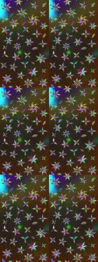 Raster - stok. Yapraklı çiçekler ve kahverengi ve gri renklerde papatya çiçekleri. Taslak arkaplan deseni.