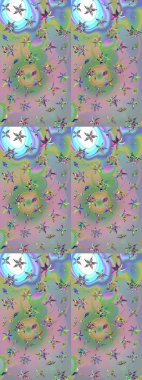 Çiçekli bahar çiçekleri. Moda baskıları için zarif bir şablon. Motley illüstrasyonu. Küçük renkli çiçekler. Küçük çiçekte şirin desenler.